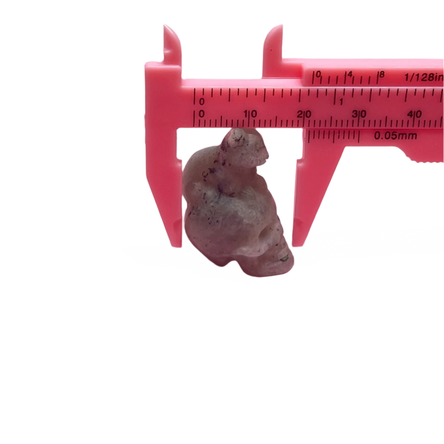 Skull with Cat Crystal Carving