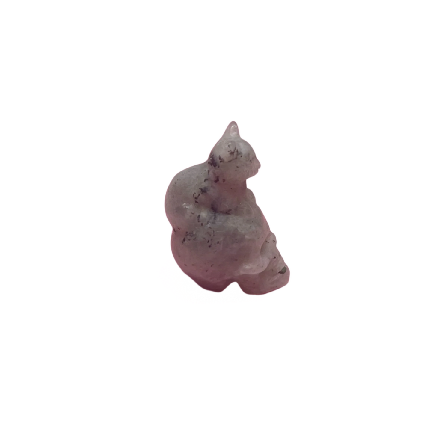 Skull with Cat Crystal Carving