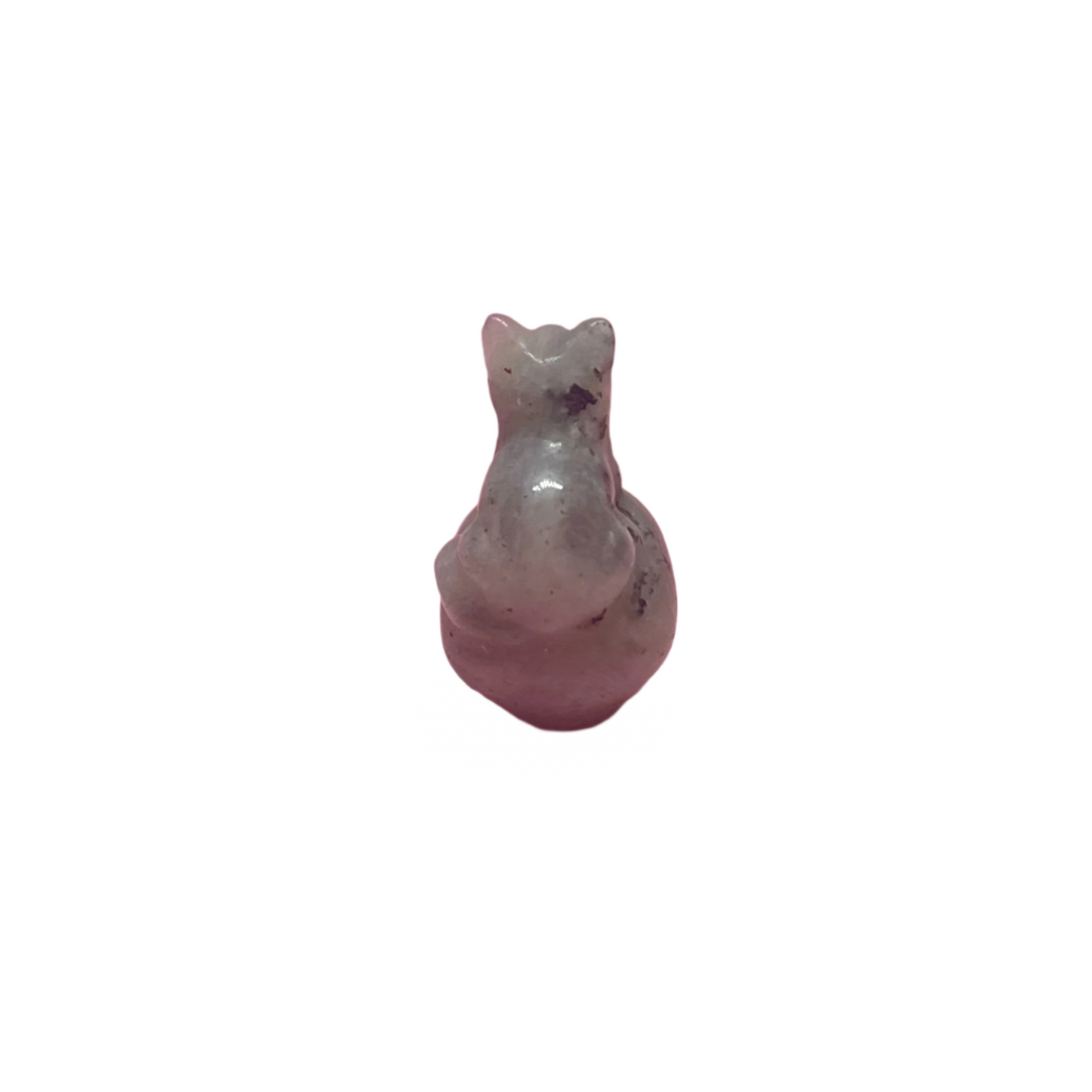 Skull with Cat Crystal Carving