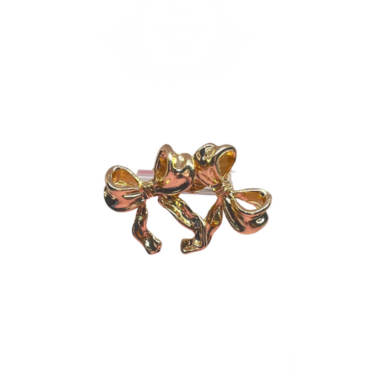 Gold bow metal earrings, hand-picked boutique jewelry from The Pink Plant Lady