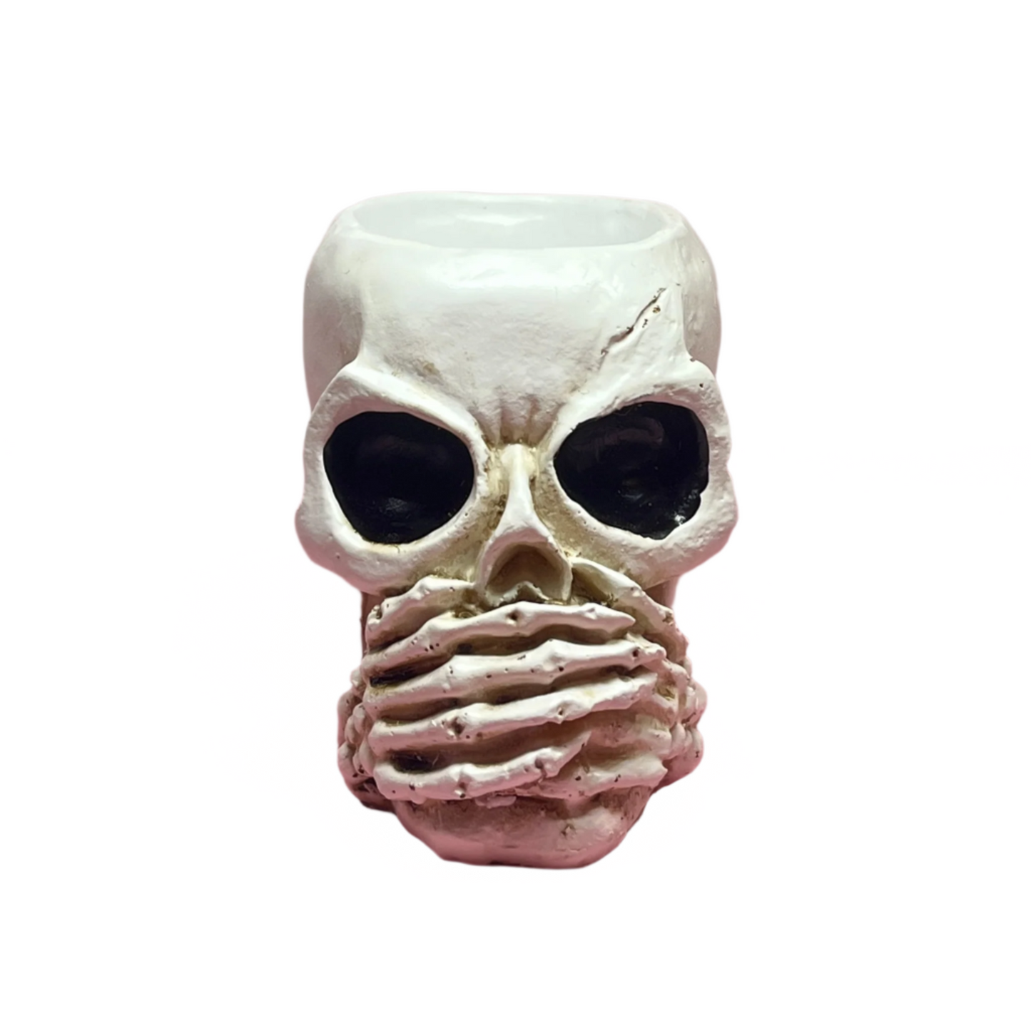 Speak No Evil Skull Pot
