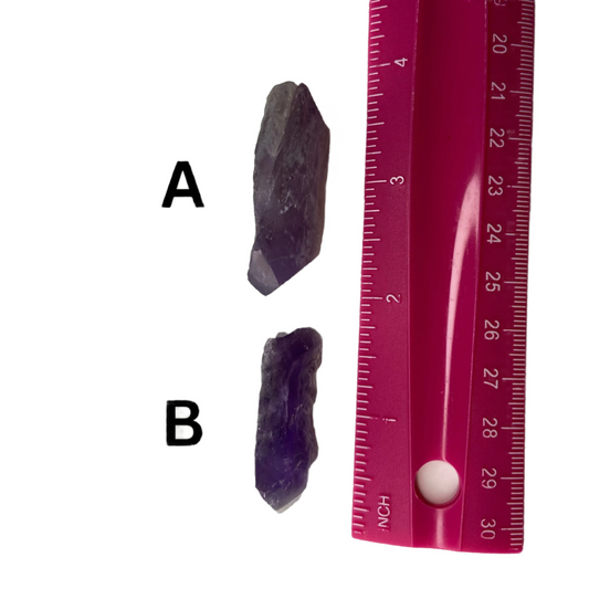 Amethyst sticks, promote inner peace, spiritual growth, intuition, meditation, and emotional balance; symbolizes energy direction, focus, and intention-setting.