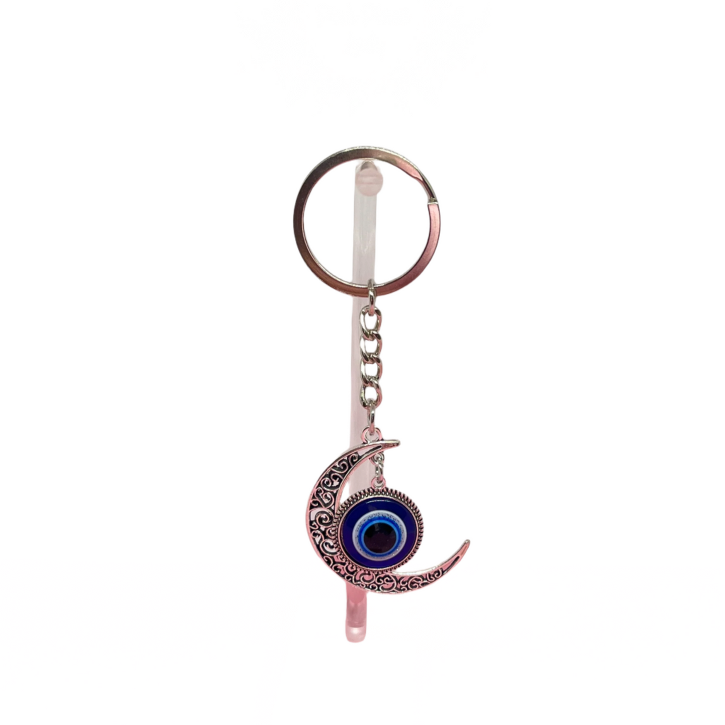 Evil Eye Crescent Moon Keychain