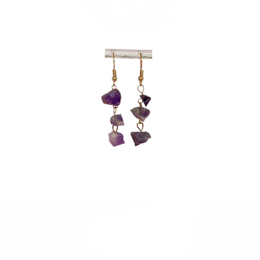 Raw Amethyst Earrings