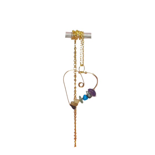 Crystal Chip Heart Necklace