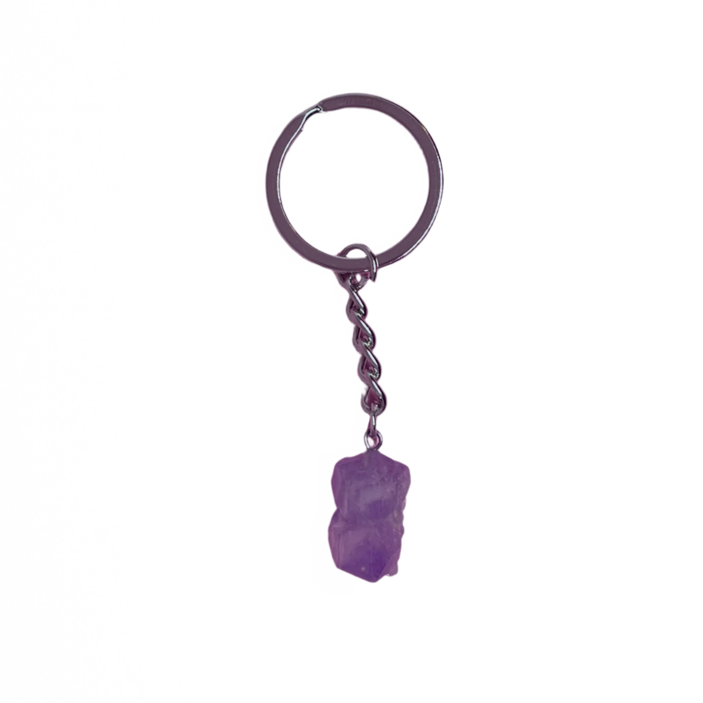 Raw Amethyst Keychain