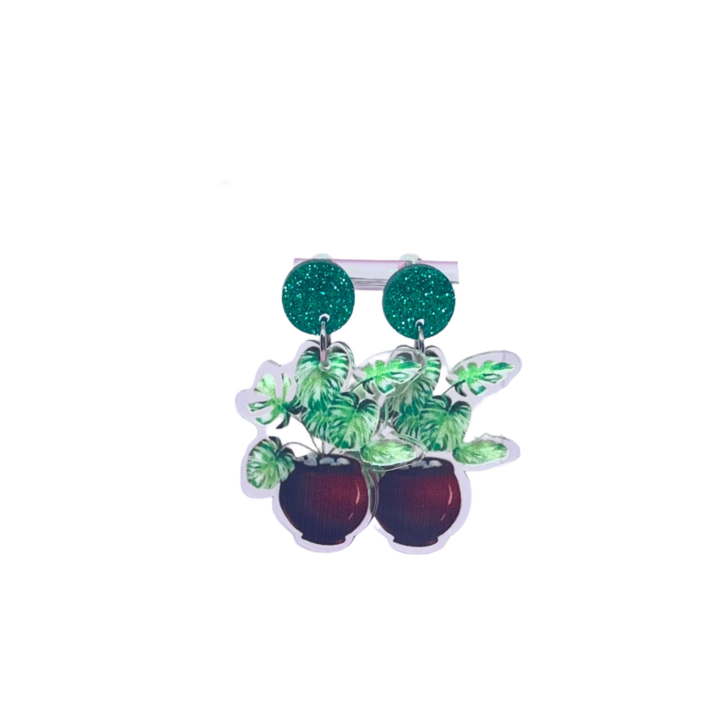 Acrylic Potted Plant Earrings