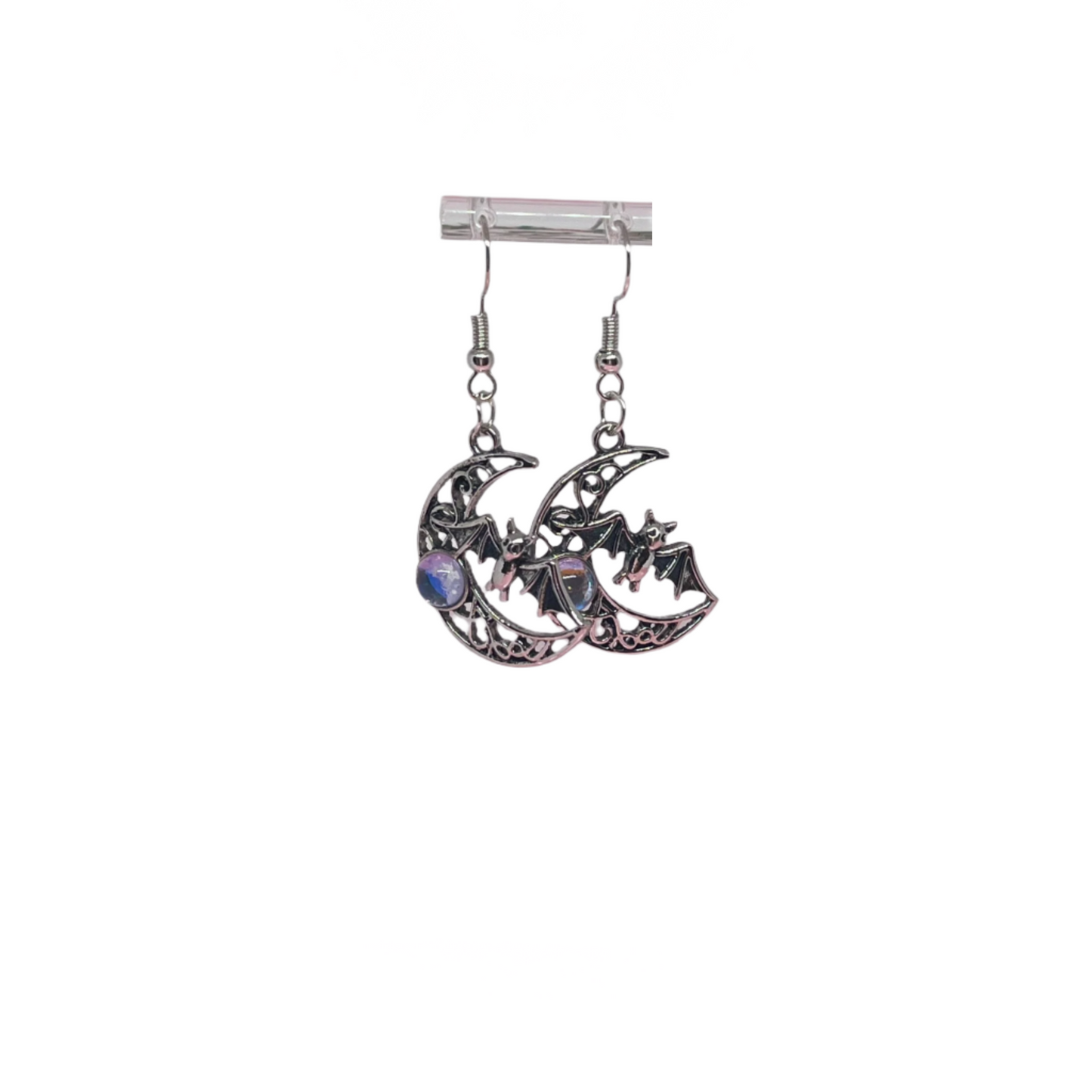 Crescent Moon Bat Earrings