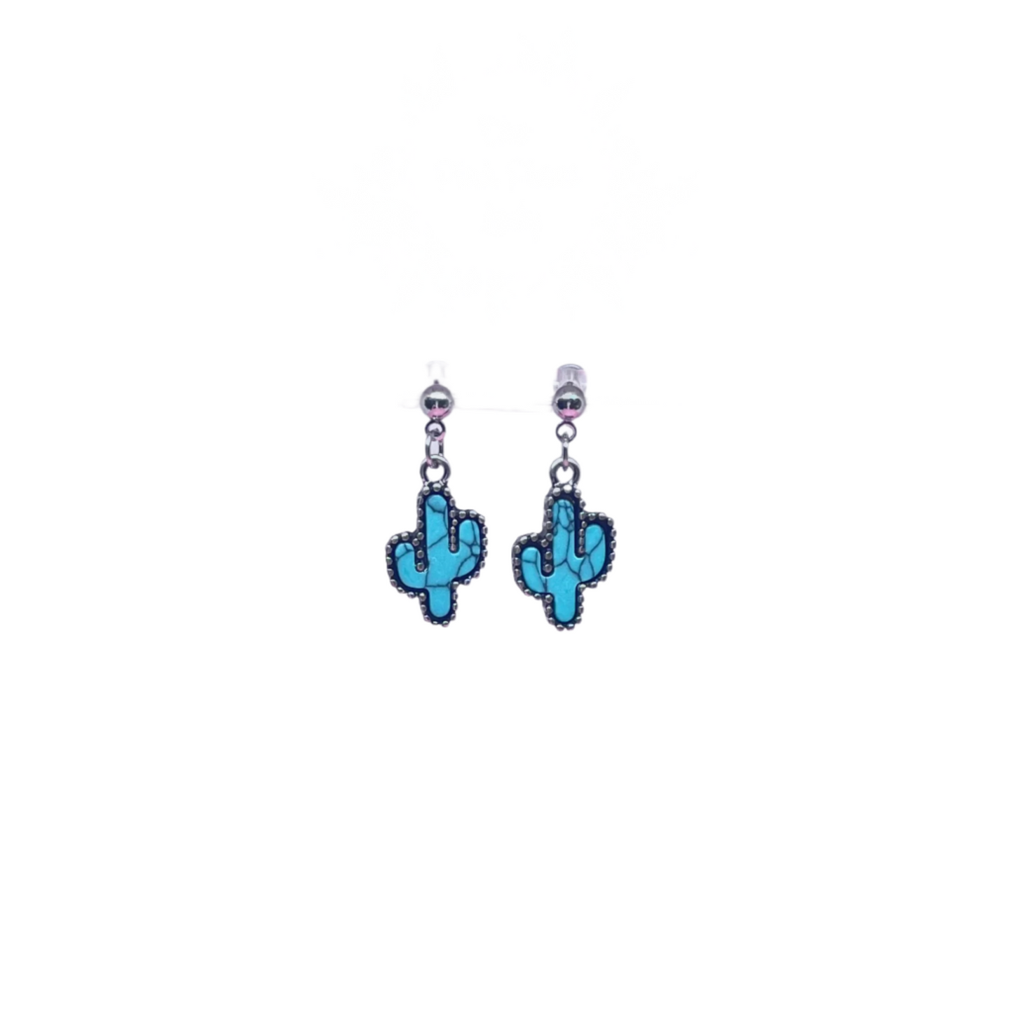 Blue Cactus Earrings
