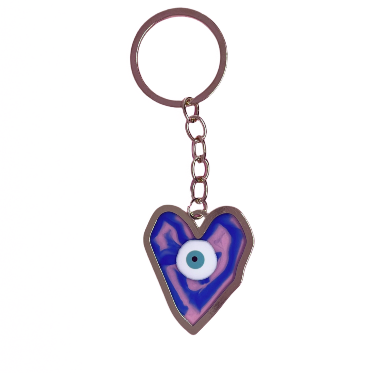 Acrylic Heart Evil Eye Keychain