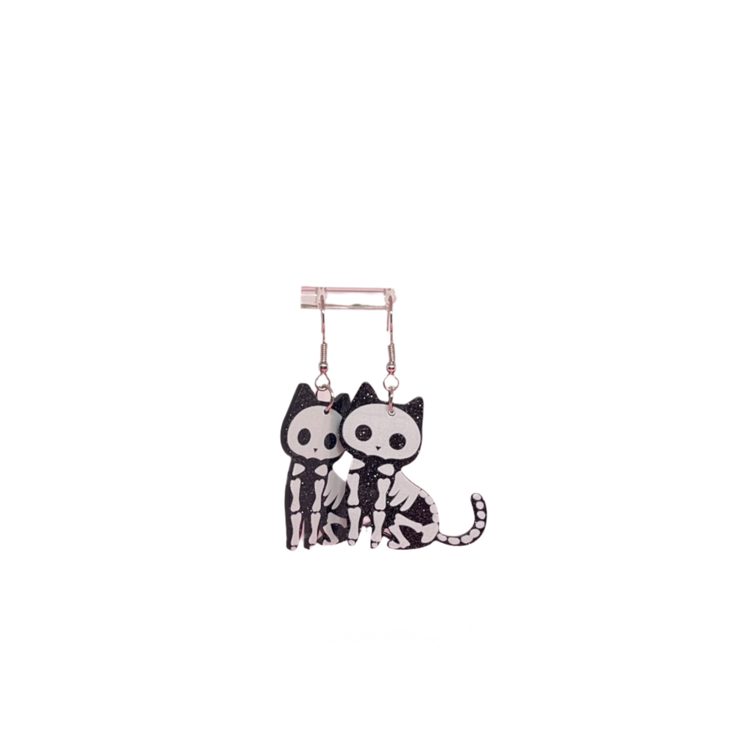 Skeleton Cat Earrings