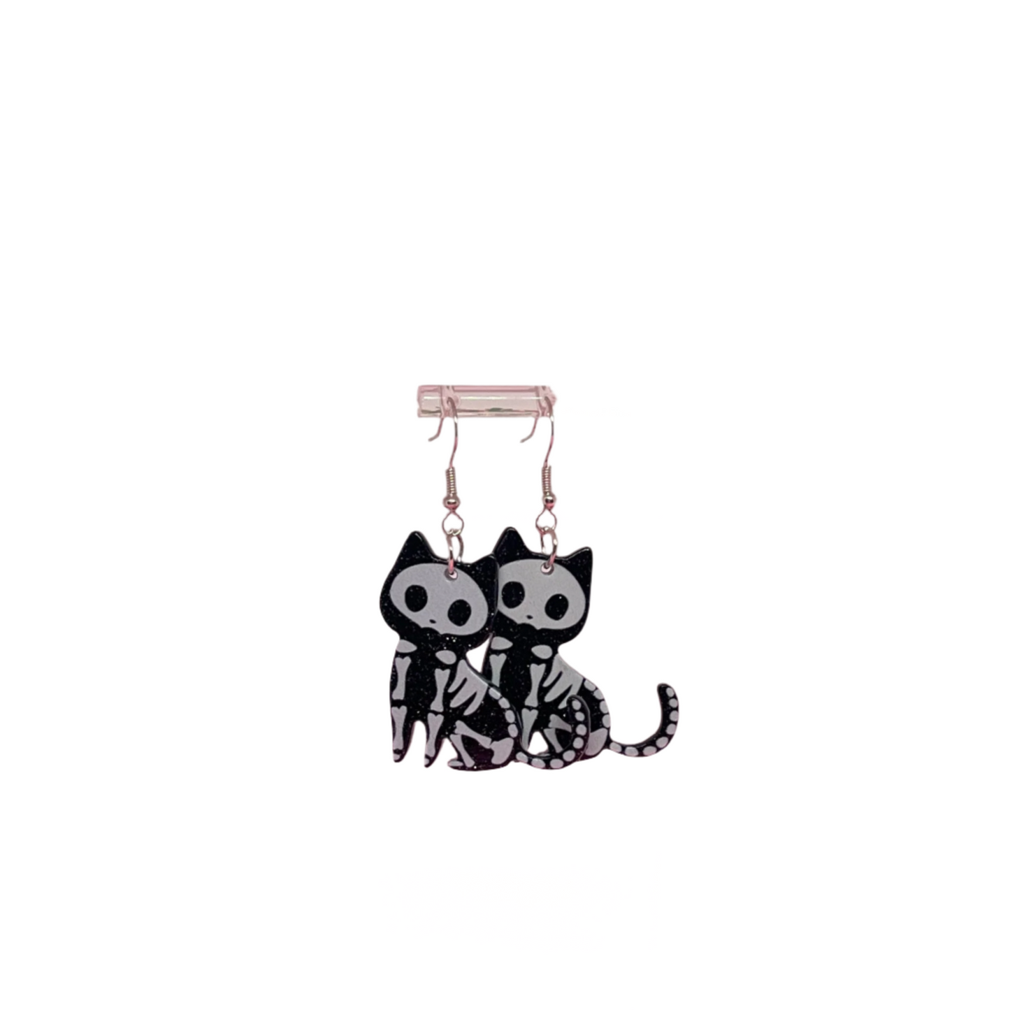 Skeleton Cat Earrings