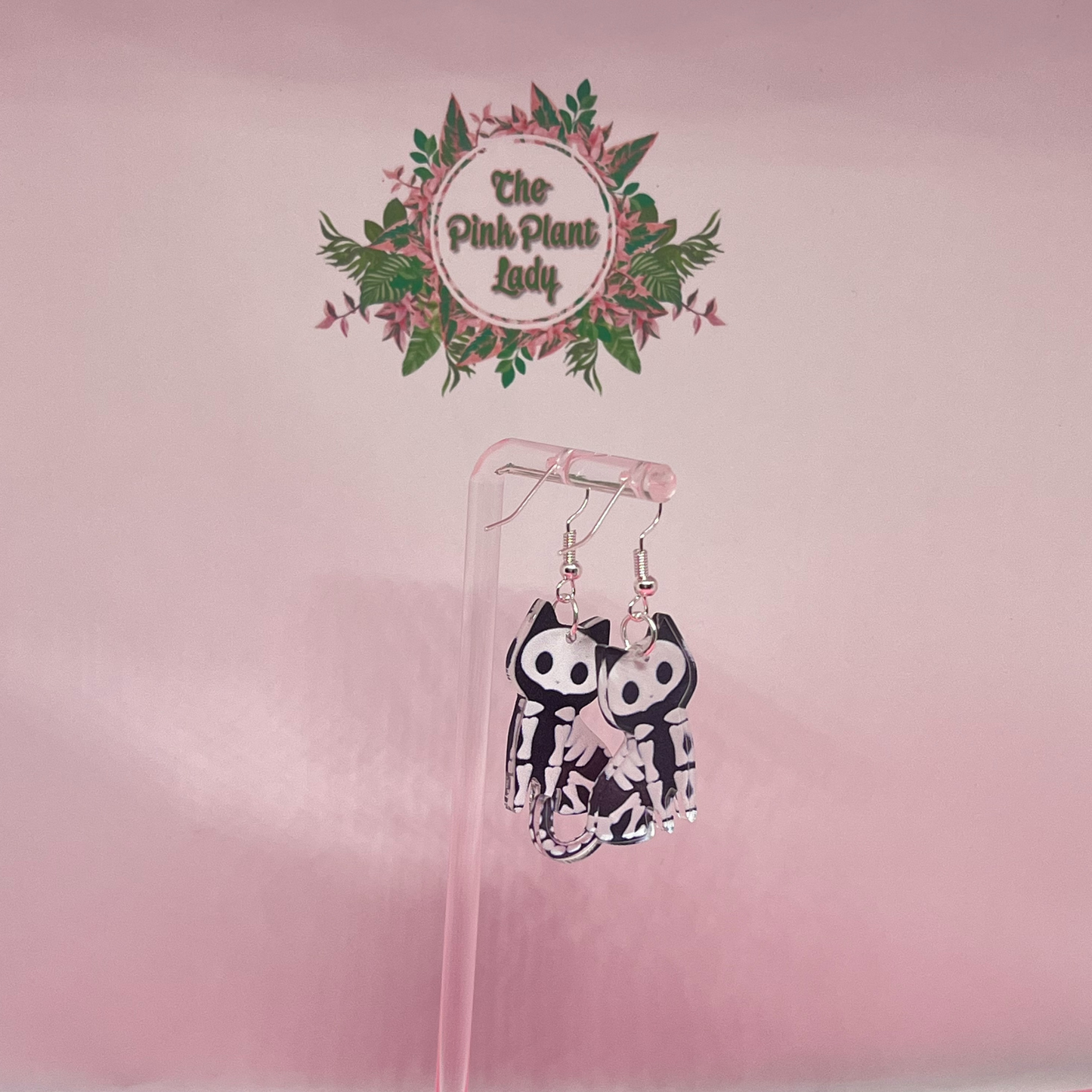 Skeleton Cat Earrings