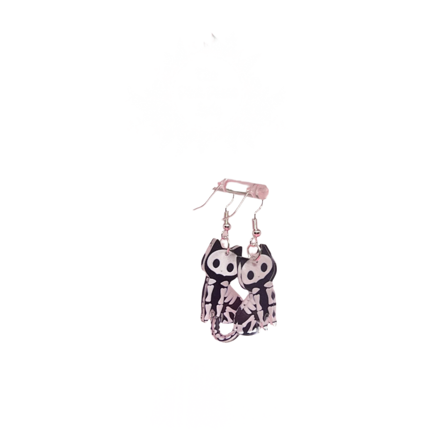 Skeleton Cat Earrings