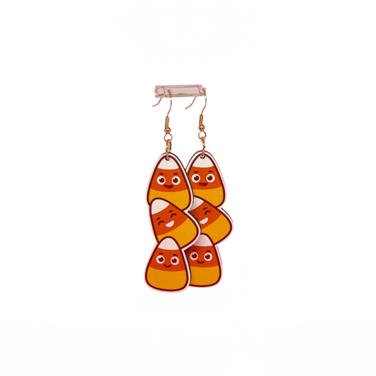 Wooden Candy Corn Earrings