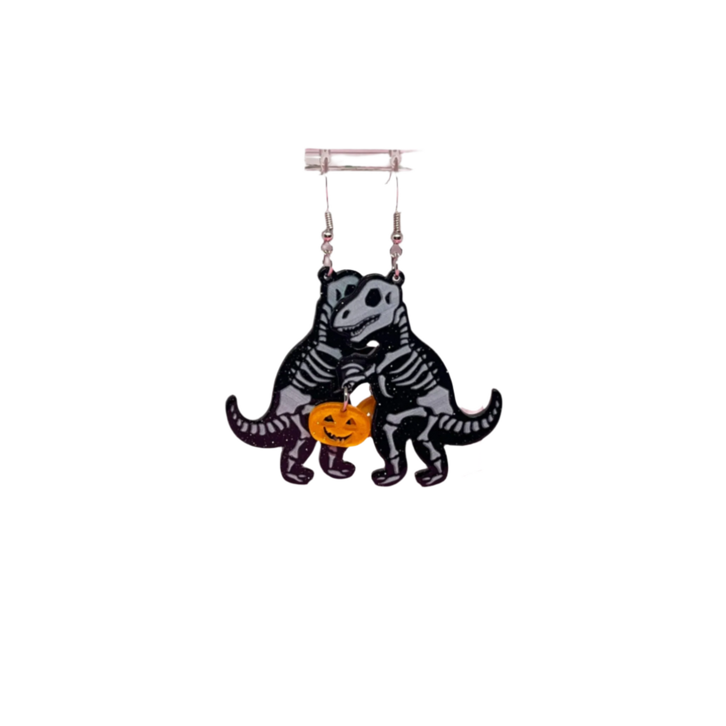 Skeleton Dinosaur Earrings