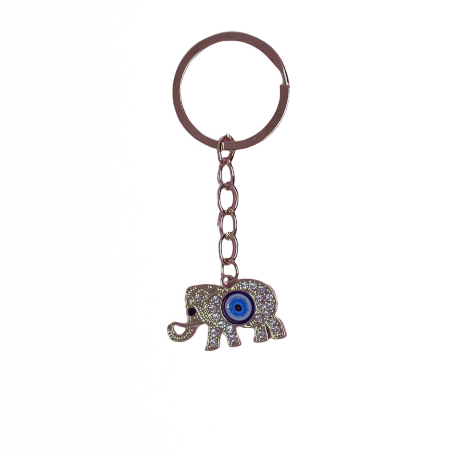 Evil Eye Elephant Keychain