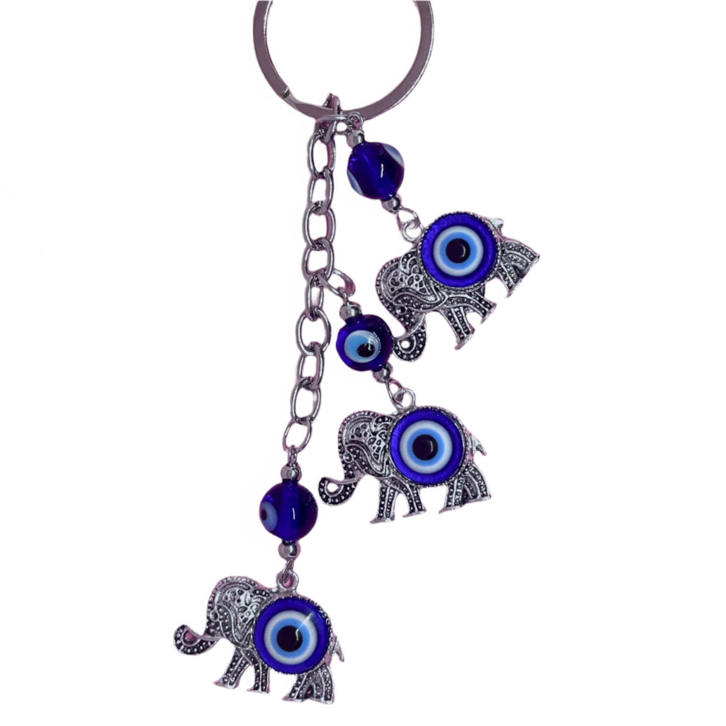 Evil Eye Elephant Keychain