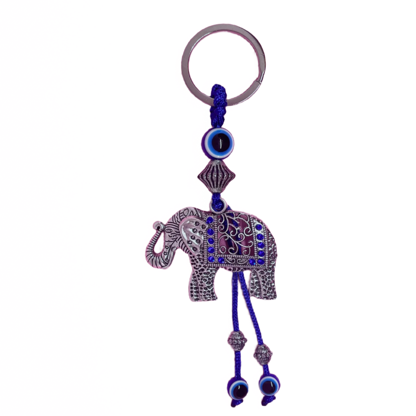Evil Eye Elephant Keychain