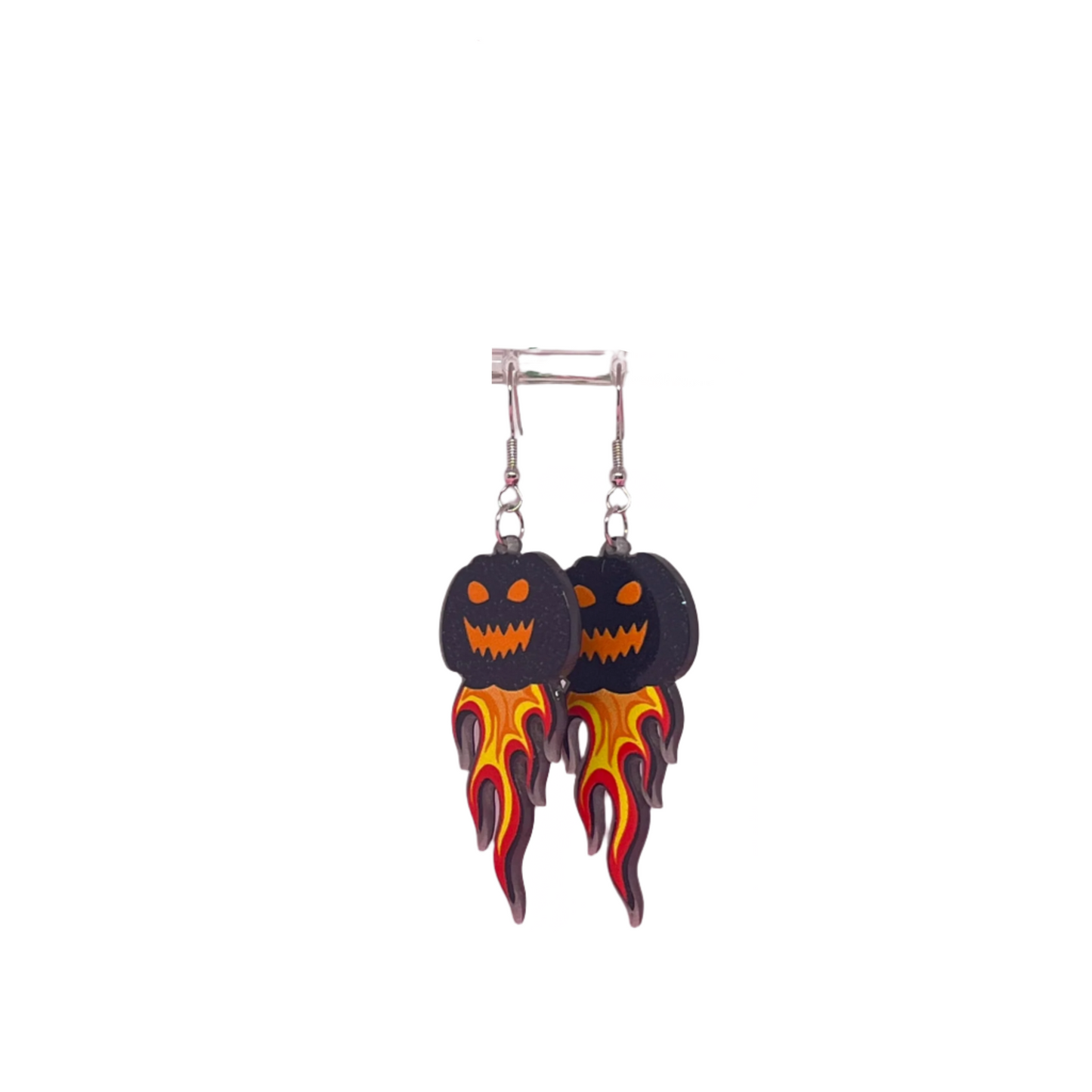 Fiery Jack-o'-lantern Earrings