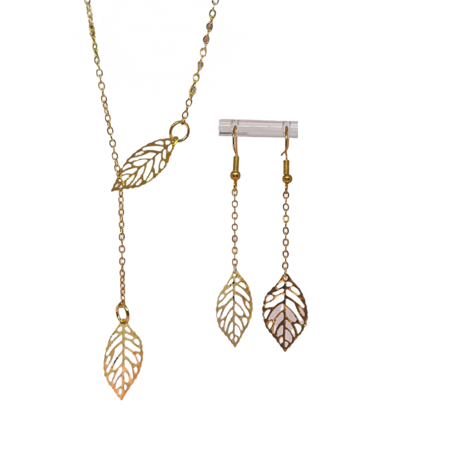 Handmade Leaf Earrings & Necklace Set