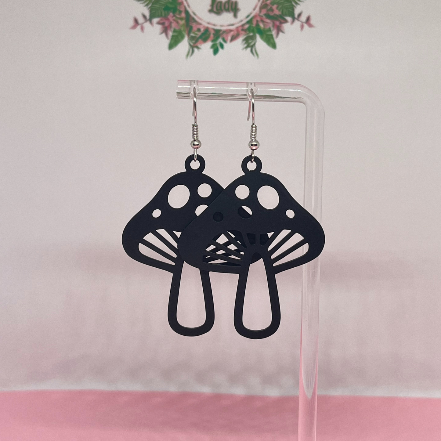 Black Mushroom Earrings