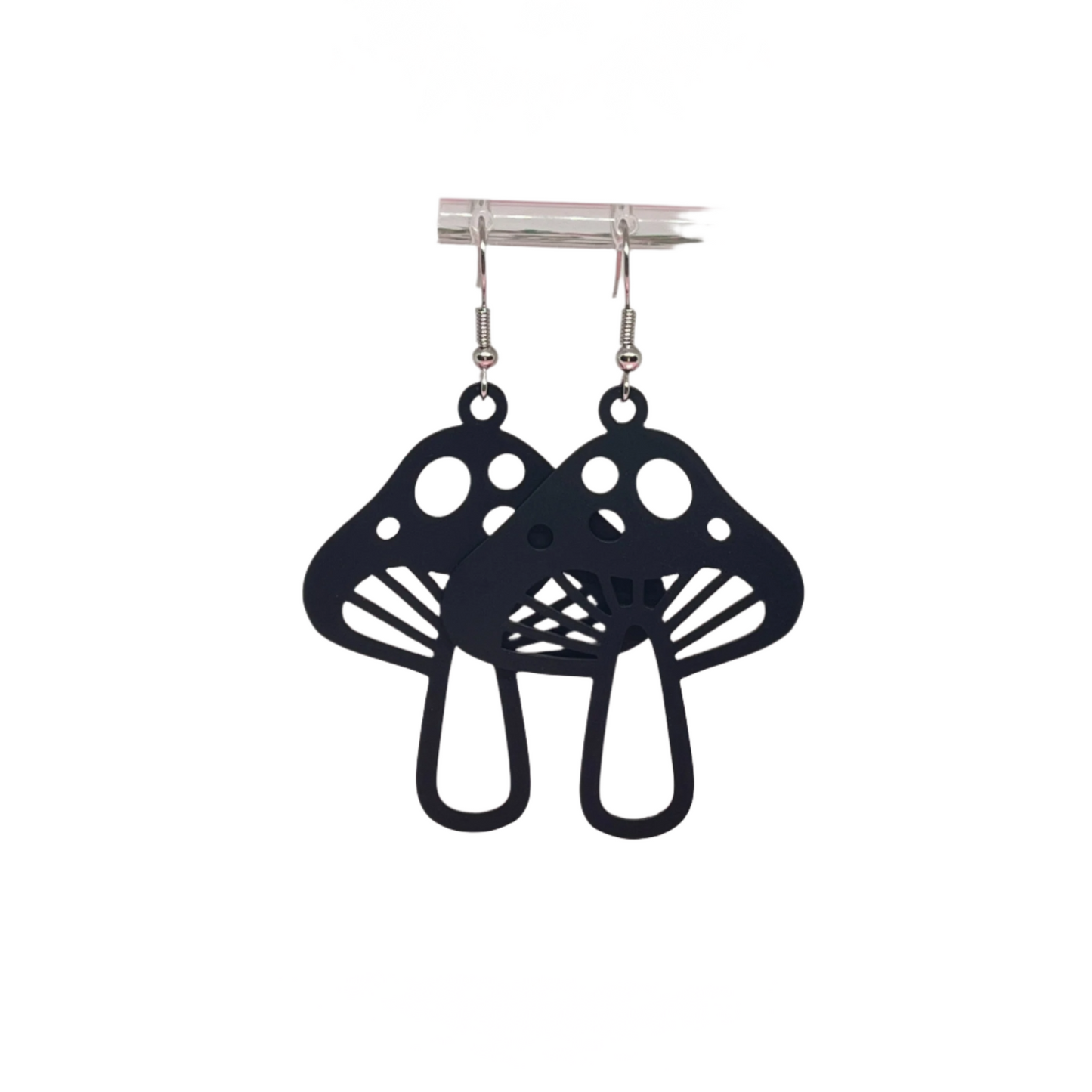 Black Mushroom Earrings