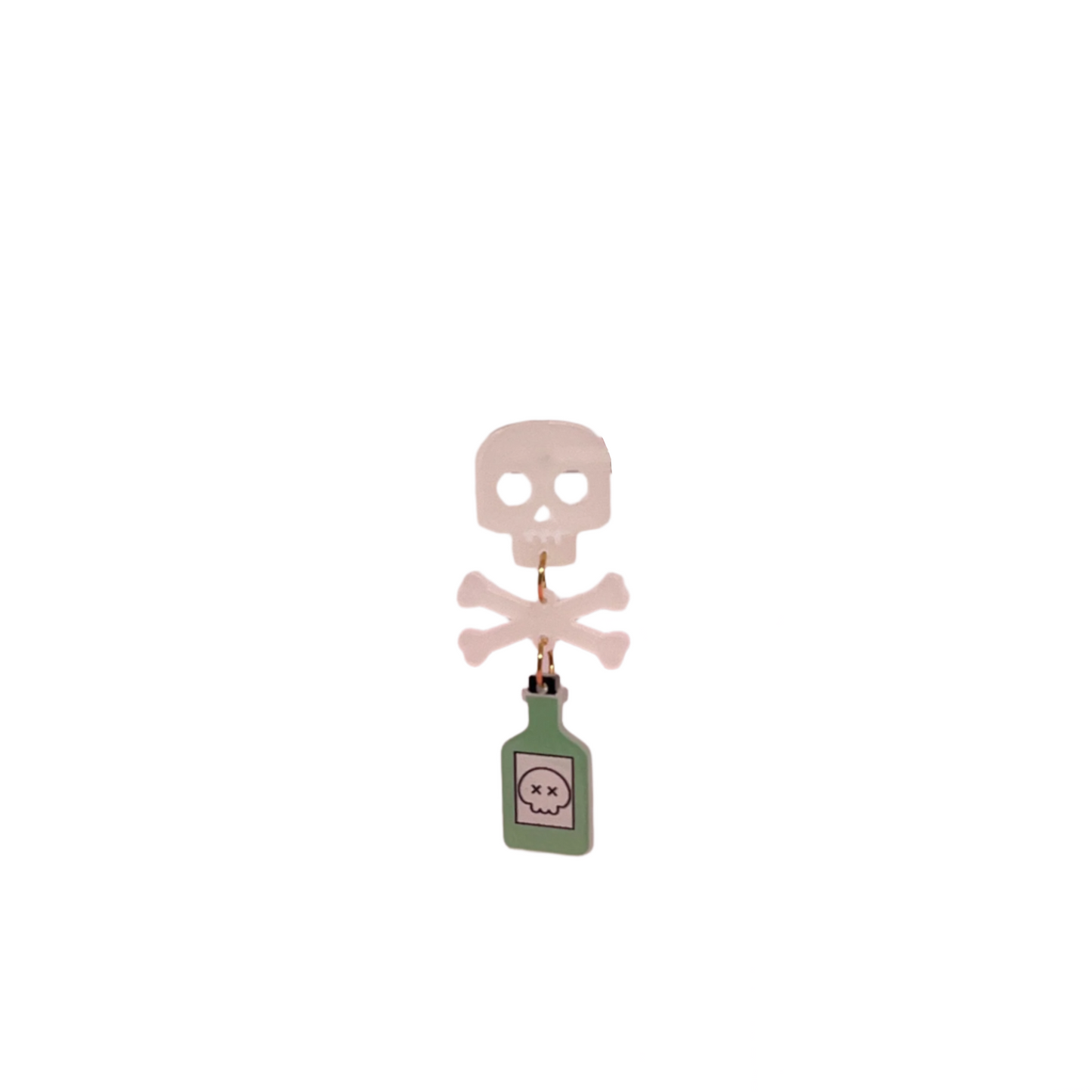 Skull & Bones Potion Bottle Earrings