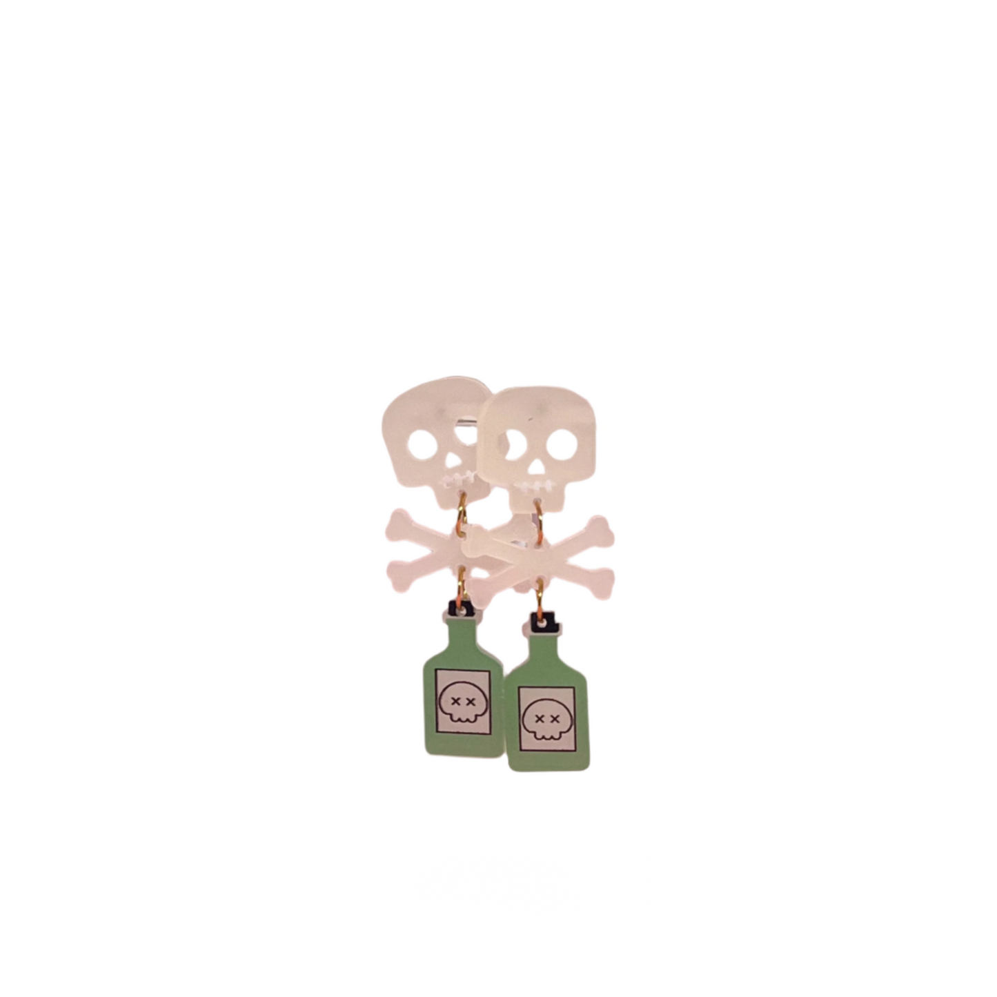 Skull & Bones Potion Bottle Earrings