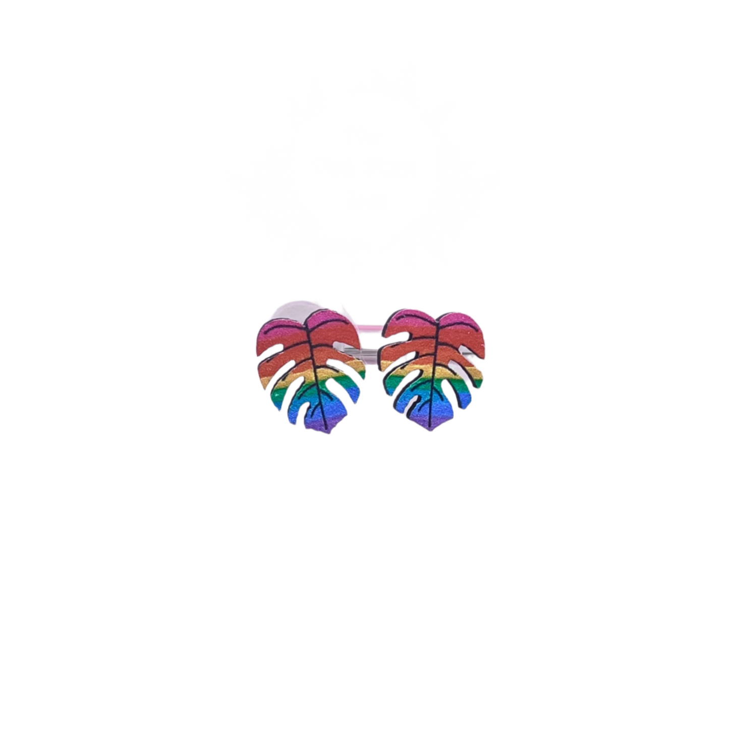 Monstera Leaf Stud Earrings