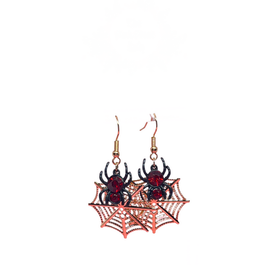 Spider on Web Earrings