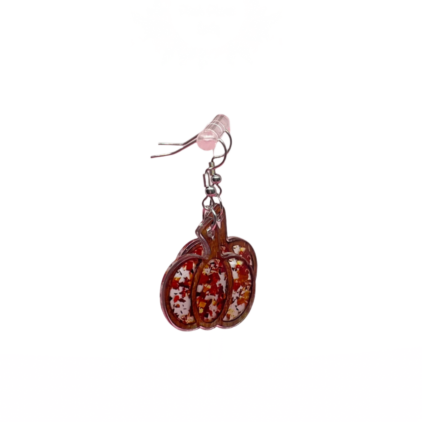 Acrylic Pumpkin Earrings