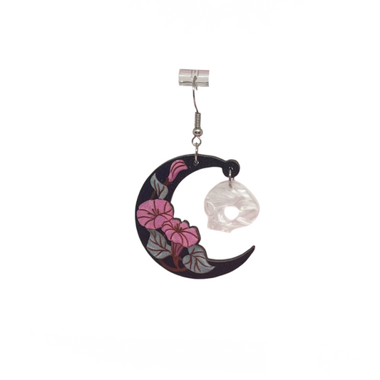 Wooden Moon Earrings