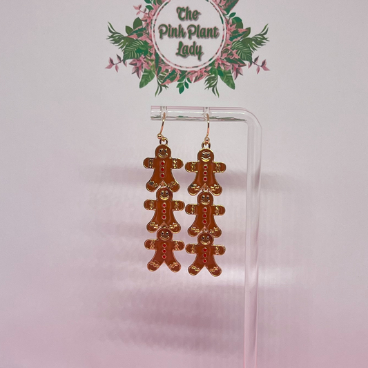 Gingerbread Men Dangle Earrings