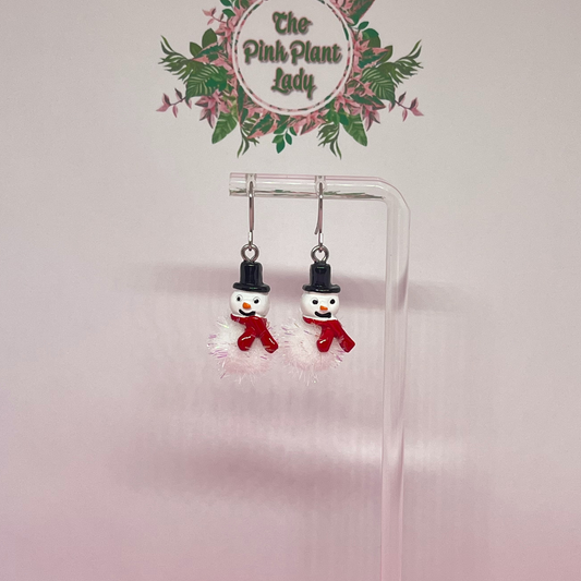 Snowman Pom-Pom Earrings