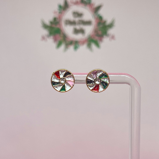 Peppermint Candy Stud Earrings