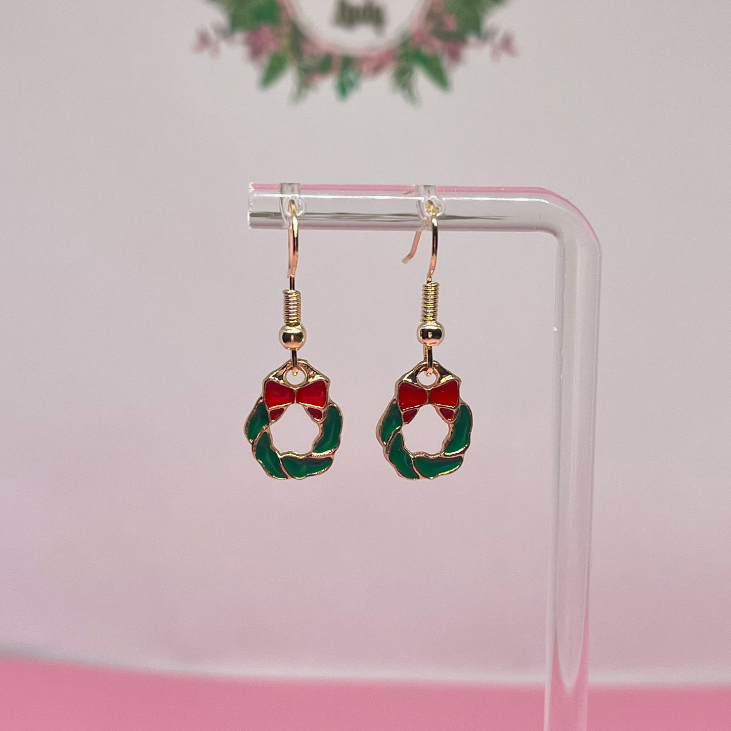 Christmas Wreath Dangle Earrings