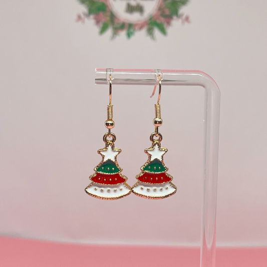 Christmas Tree Dangle Earrings