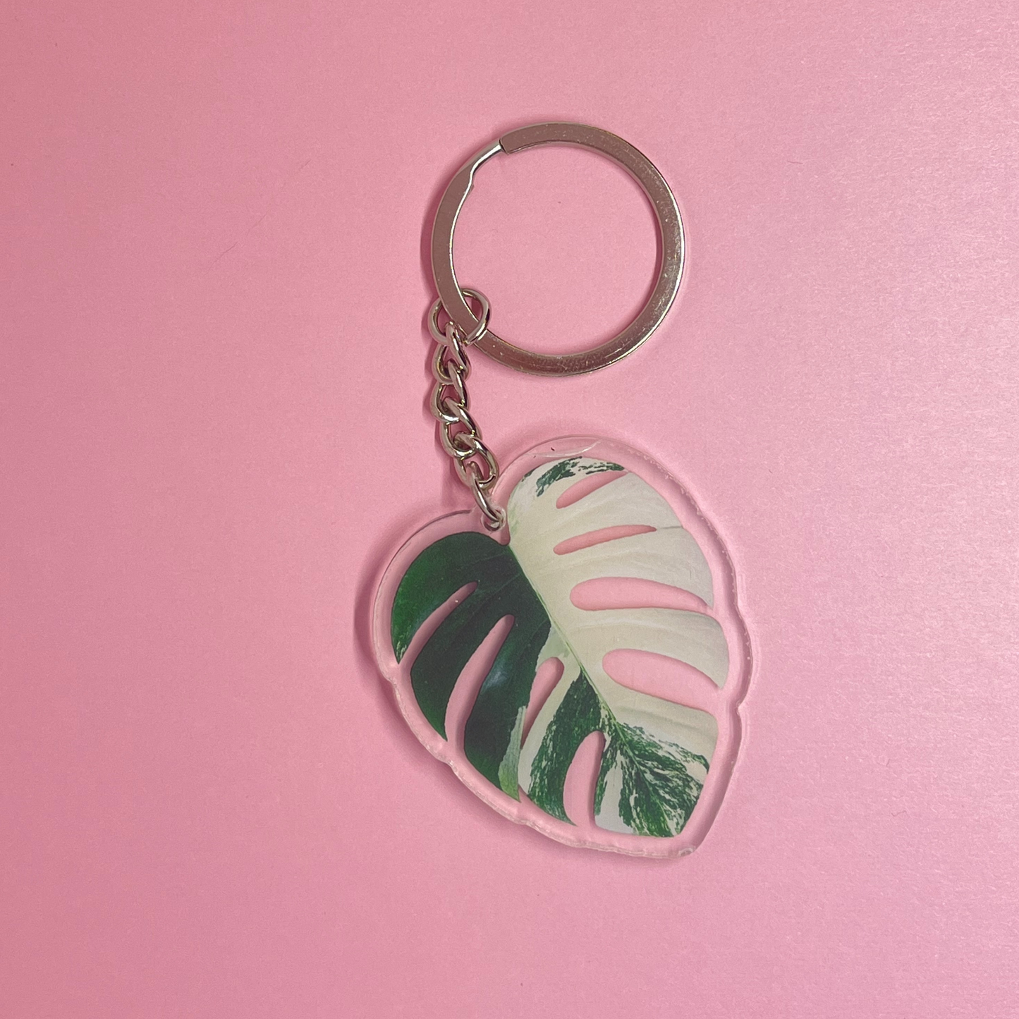 Monstera Albo Keychain