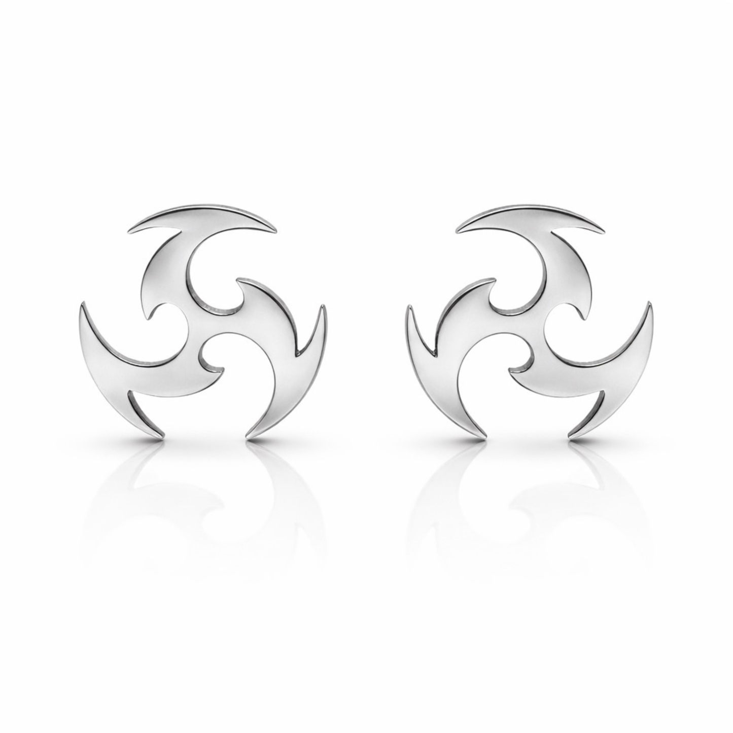 Stainless steel tribal swirl symbol stud earrings alternative style circular studs
