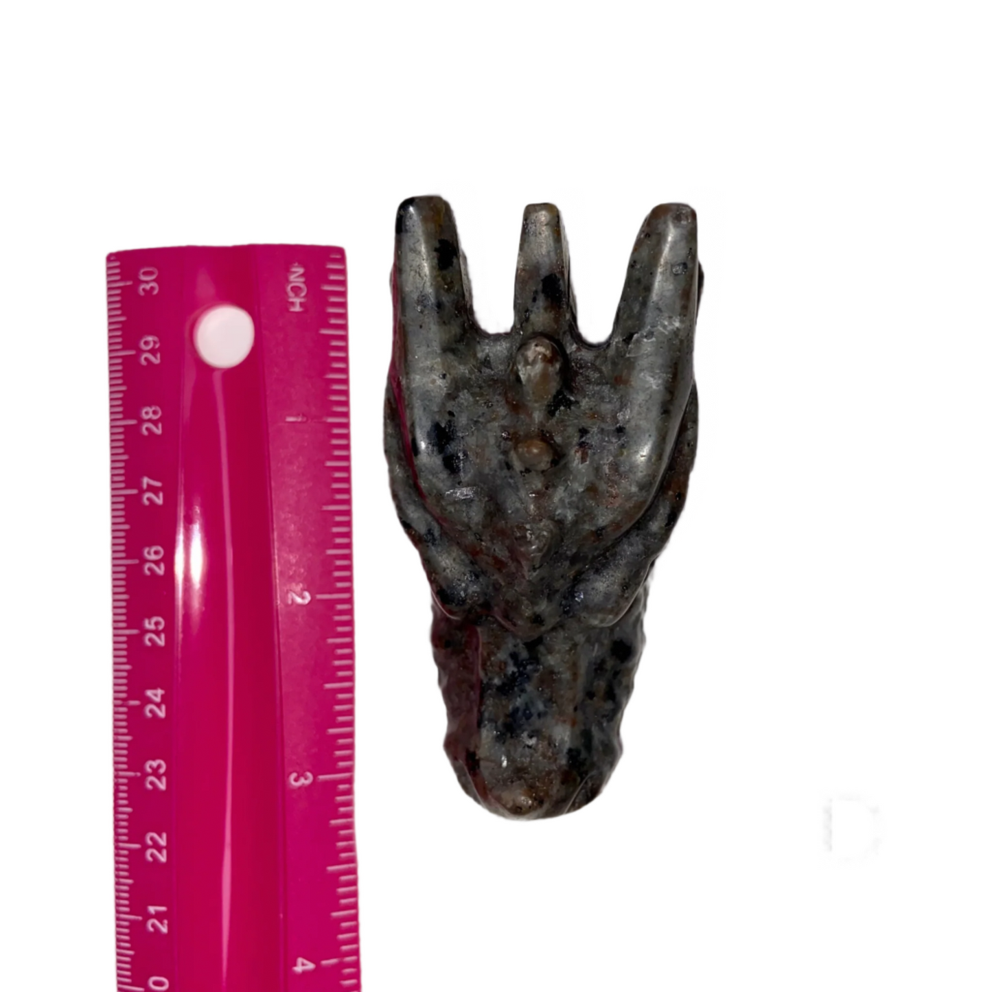 3.5" Yooperlite Dragon Head carvings, Stone of Truth, releases negative emotions, promotes mental clarity, throat chakra, UV reactive sodalite glow, mystical talisman
