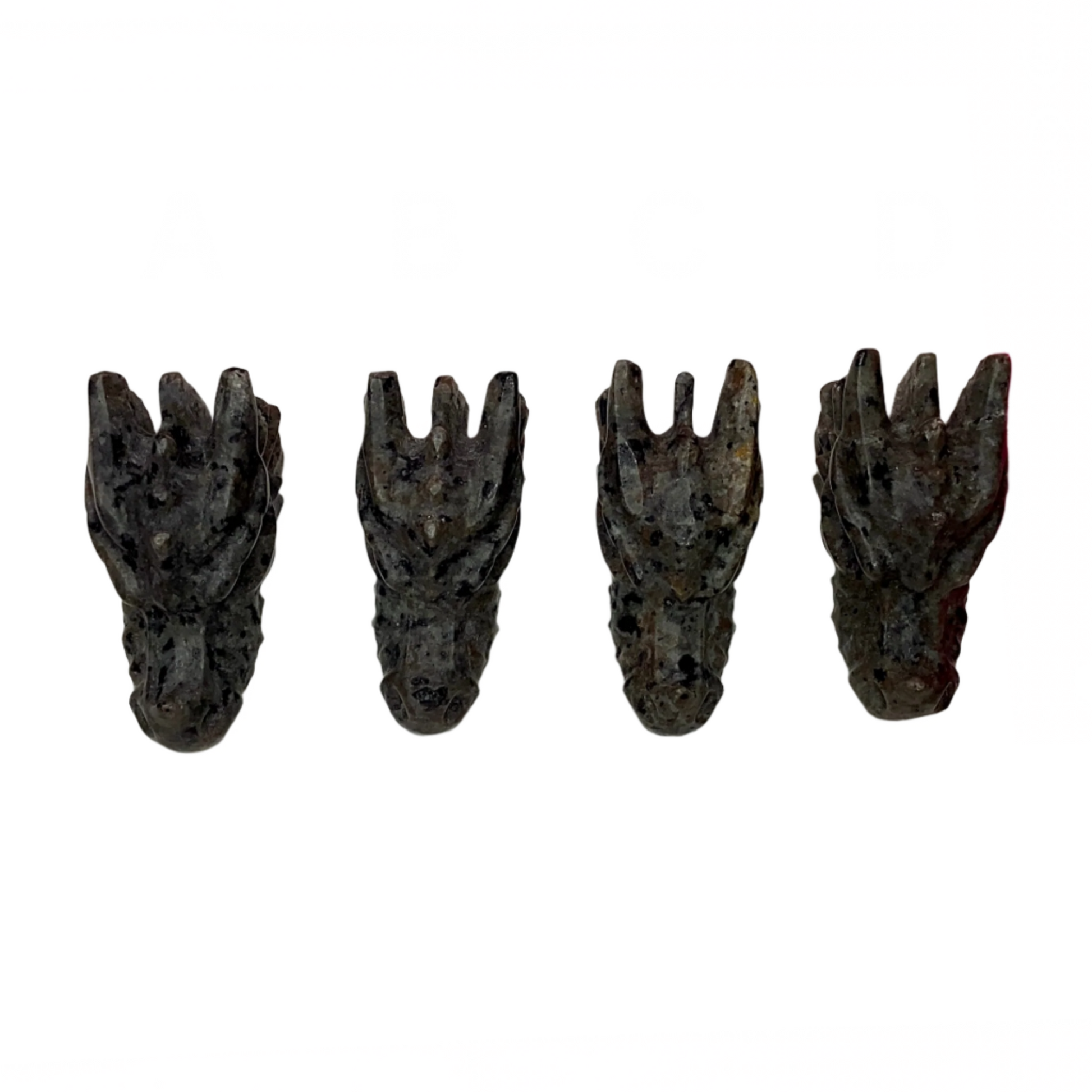 3.5" Yooperlite Dragon Head carvings, Stone of Truth, releases negative emotions, promotes mental clarity, throat chakra, UV reactive sodalite glow, mystical talisman
