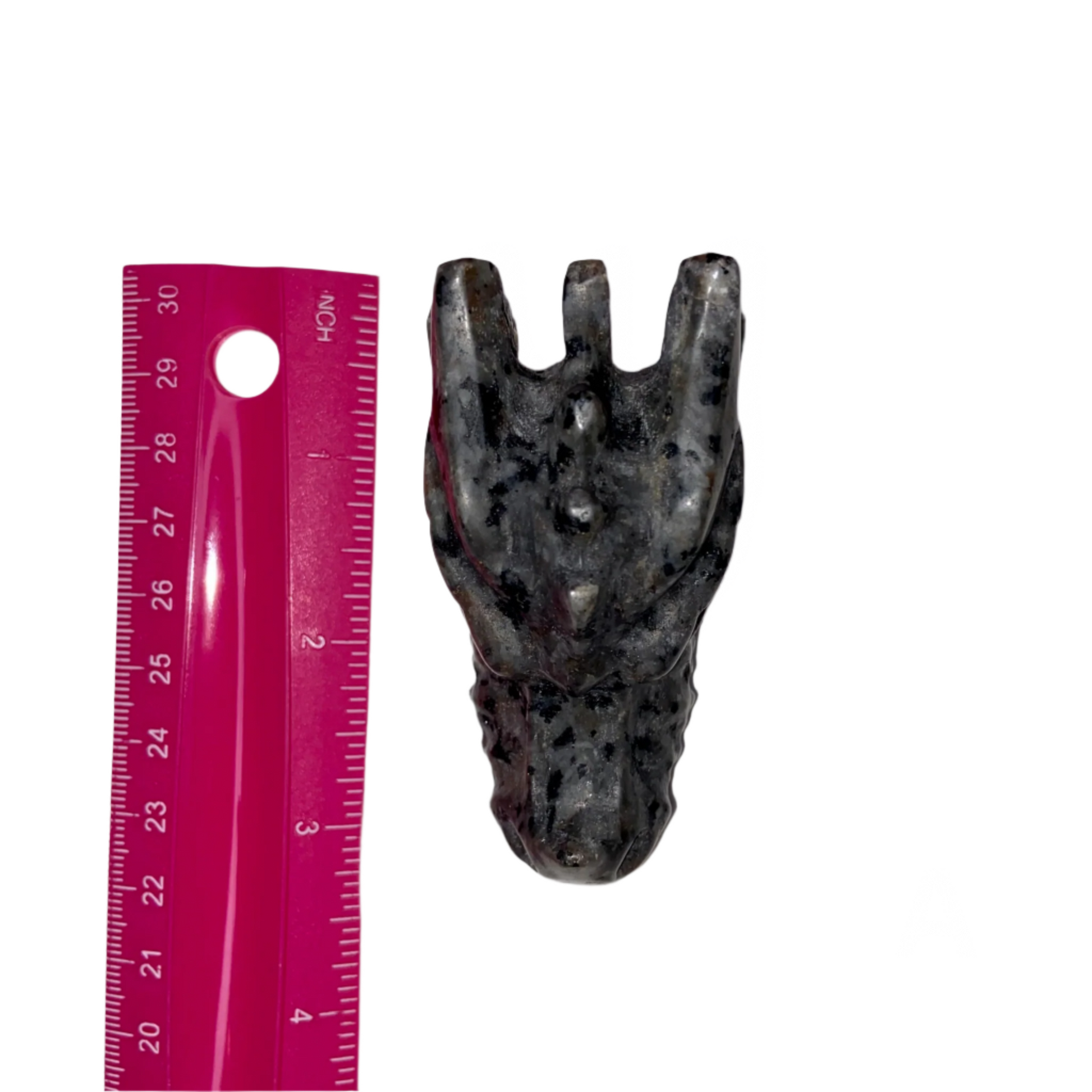 3.5" Yooperlite Dragon Head carvings, Stone of Truth, releases negative emotions, promotes mental clarity, throat chakra, UV reactive sodalite glow, mystical talisman
