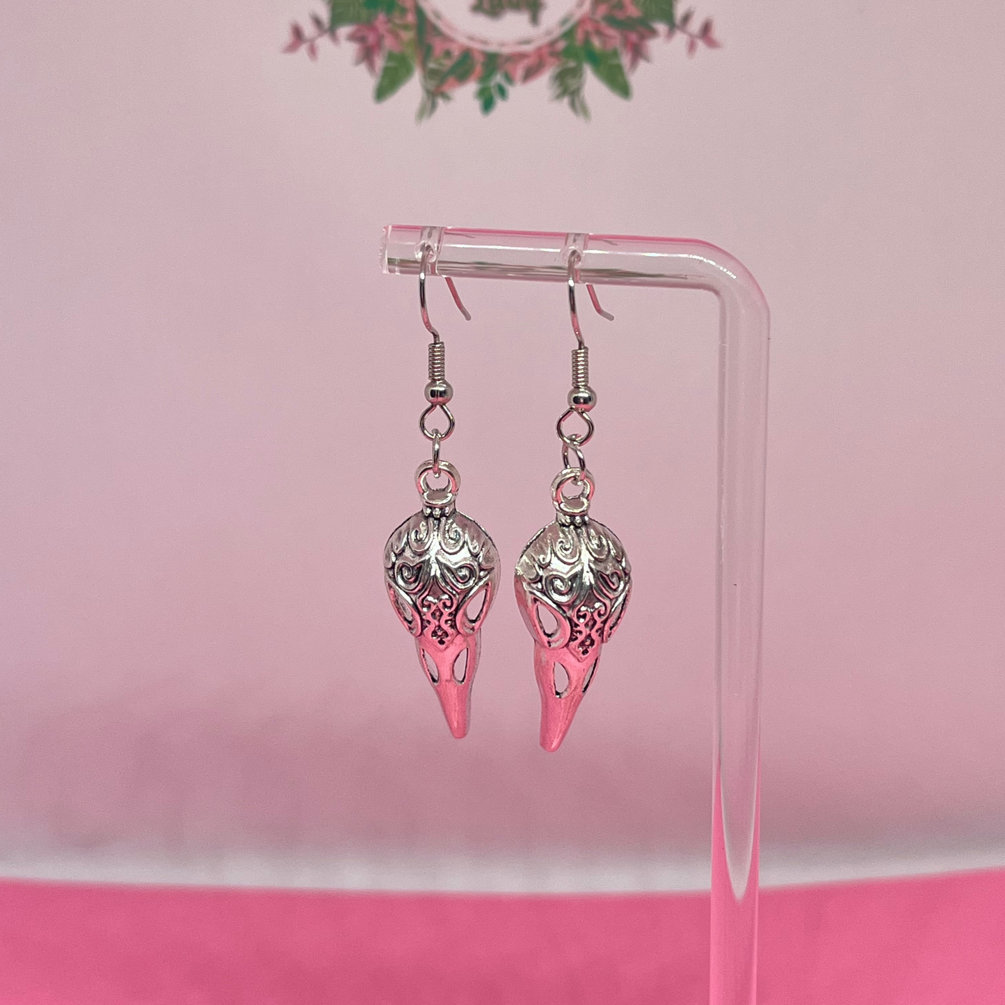 Silver Animal Skull Earrings