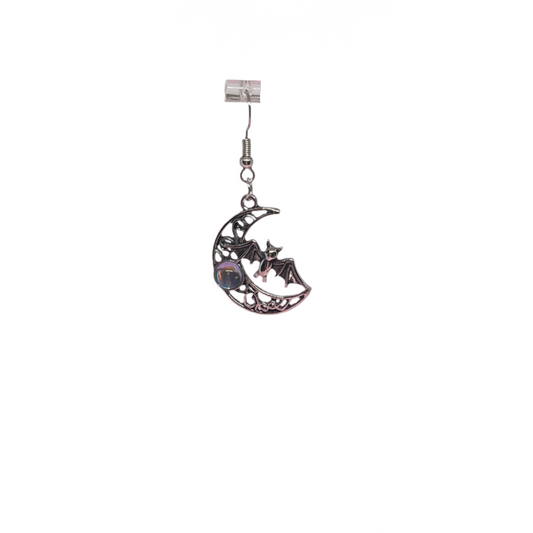 Crescent Moon Bat Earrings