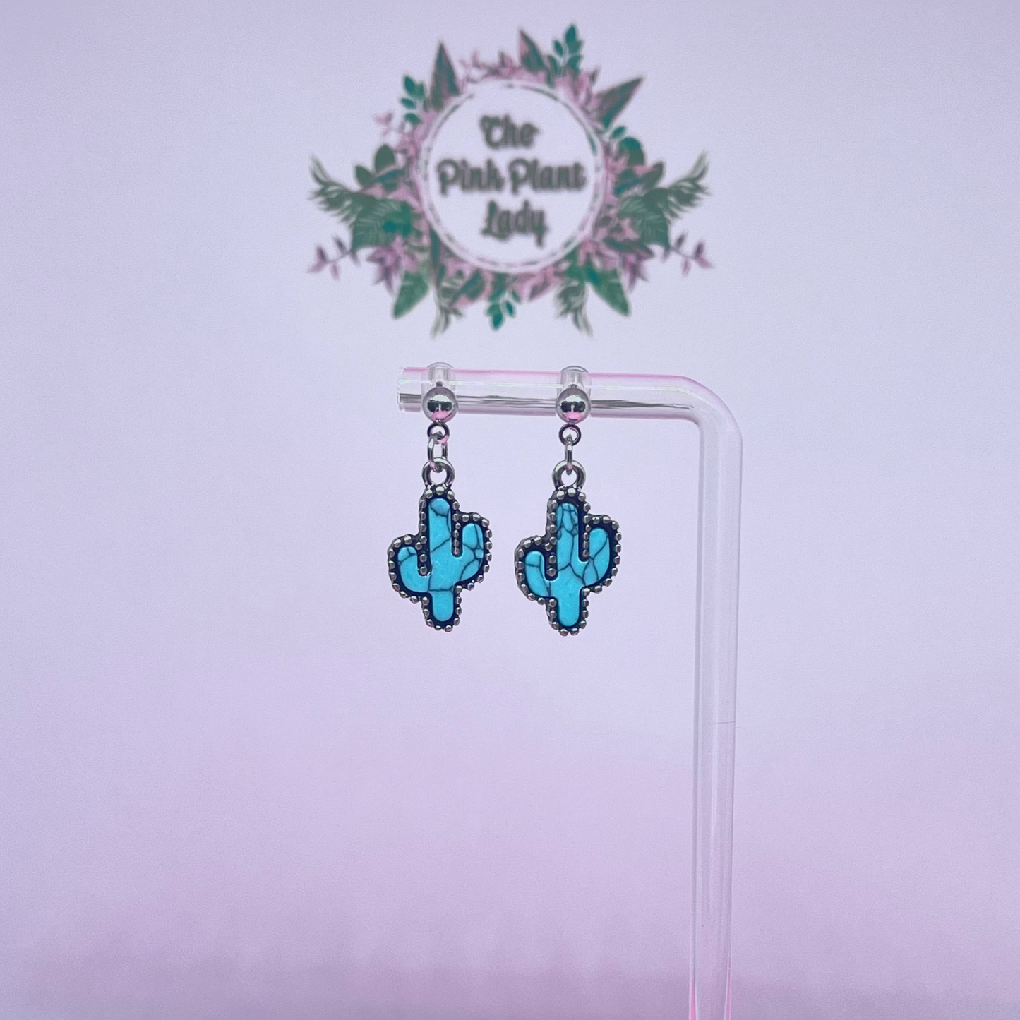 Blue Cactus Earrings