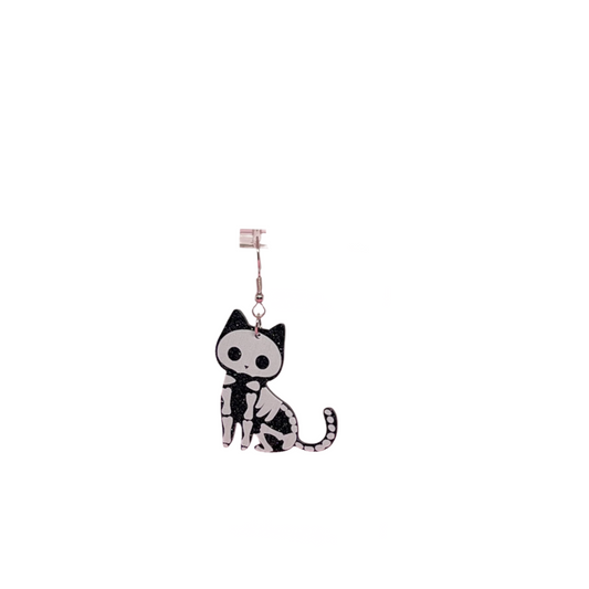 Skeleton Cat Earrings