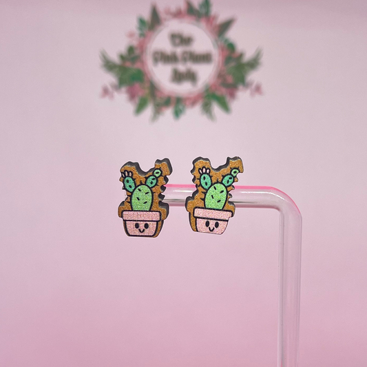 Cactus & Succulent Stud Earrings