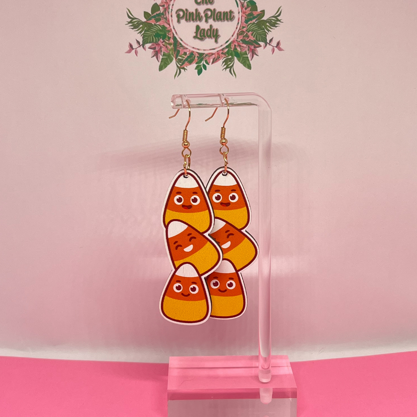 Wooden Candy Corn Earrings