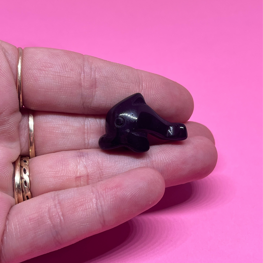 Obsidian Dolphin Carving